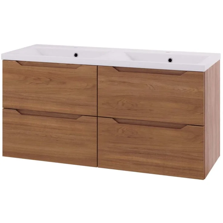 Linn Bad Emma servantskap, 4 Skuffer, dobbel, 160x45,7x57 cm, eik | 130516D
