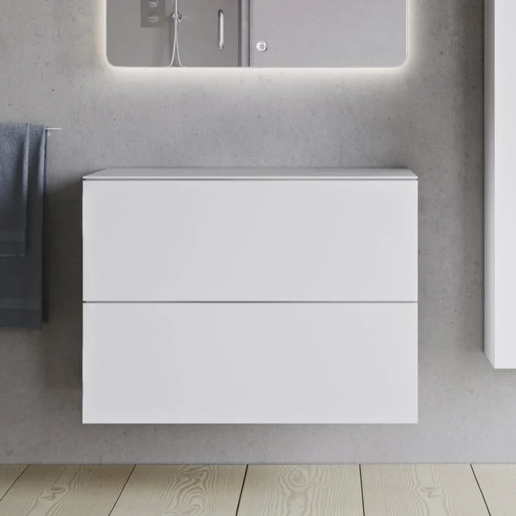 Copenhagen Bath SQ2 80 servantskap, dobbel, 80x45x60 cm, hvit matt | 30010242