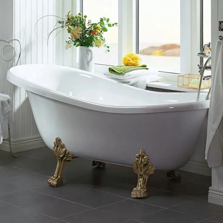 Hafa Queen badekar, antikk løveføtter, 1570×760 mm, støpemarmor, hvit | 1445140 Hafa Queen badekar, antikk løveføtter, 1570×760 mm, støpemarmor, hvit | 1445140