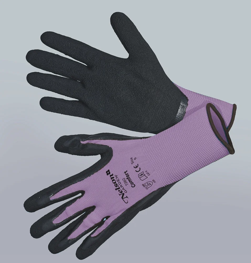 Hanske Comfort str 8 lilla/svart v:4284901