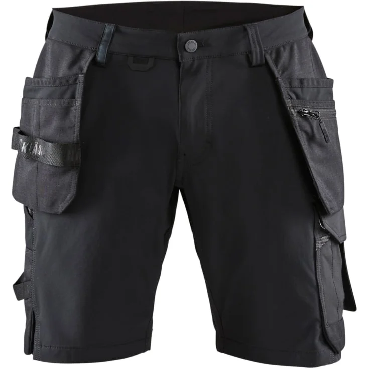 Blåkläder Workwear 1520 håndverksshorts med 4-veis stretch, sort/grå, str. C62 | 1520-1645-9998_C62