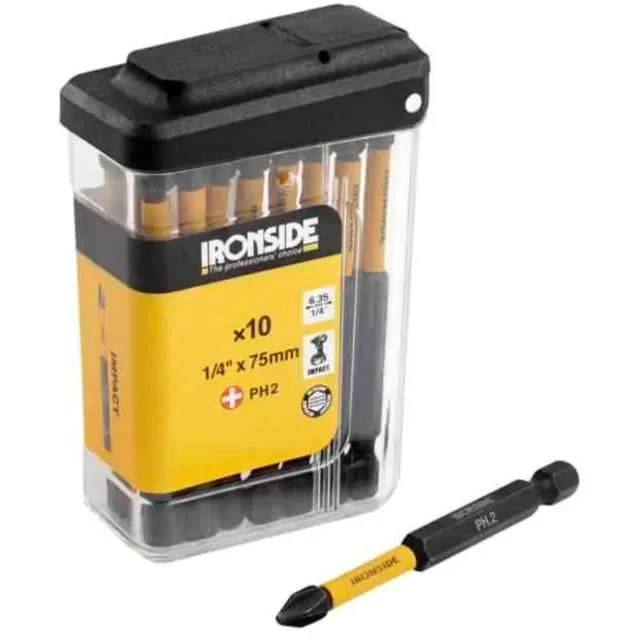 Ironside kraftbits PH 75mmlange, 10pk, impact ph2 75 mm | 554669