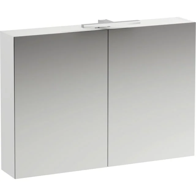 Laufen Base speilskap med lys, 100x70 cm, høyglans hvit | H4028521102611