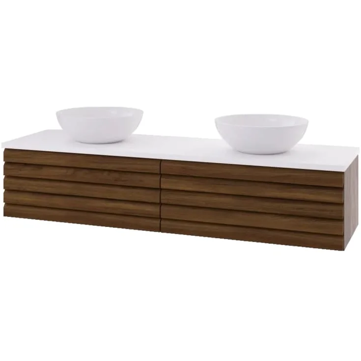 Linn Bad Selma servantskap, 1 skuff, dobbel, 160x45,7x33,4 cm, mørk eikestav | 160816STD