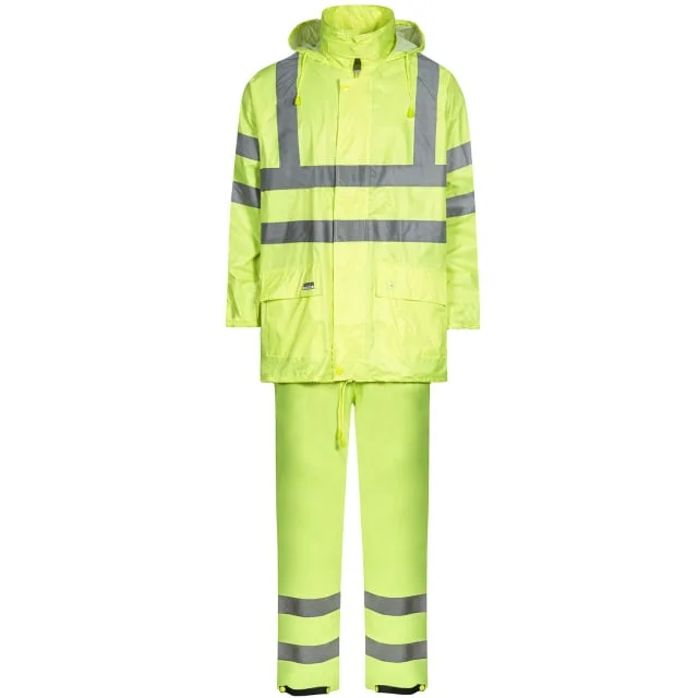 Lyngsøe Hi-Vis regnsett, hi-vis gul, str. S | LR40552-53_S