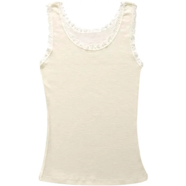 Joha Cecilie topp dame, med blonder, hvit, str. L | 70401-6-50_L Joha Cecilie topp dame, med blonder, hvit, str. L | 70401-6-50_L