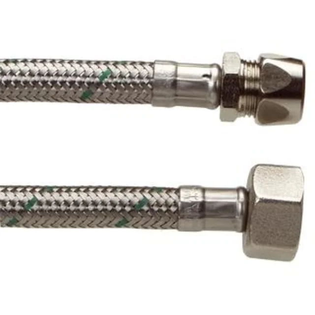 Tilslutningsslange rustfritt stål, flettet 1/2" - 10 mm. - 500 mm | 37622105001