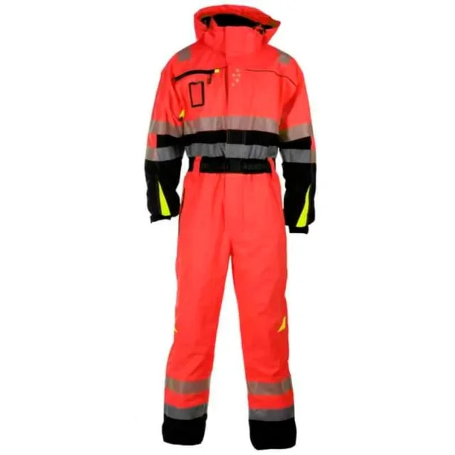 Bekken & Strøm Gjøvik allværs vinterkjeledress, kl.3, unisex, str. L, rød/sort, HiVis | 677127