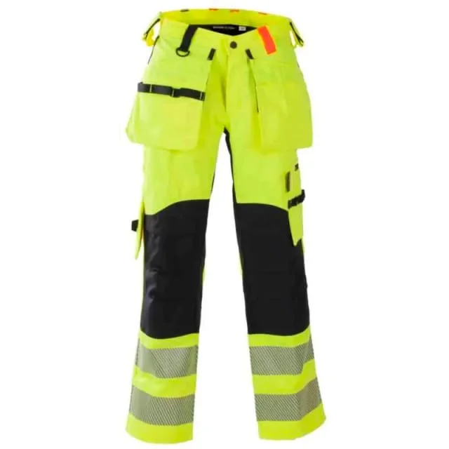 Bekken & Strøm Gjøvik håndverksbukse, HiVis kl.2, dame, str. C40, gul/sort | 648241