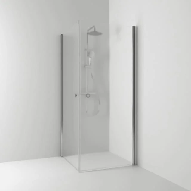 Svedbergs Skoga dusjhjørne rett, 100x70 cm, frostet glass, alu matt profil | 63508371