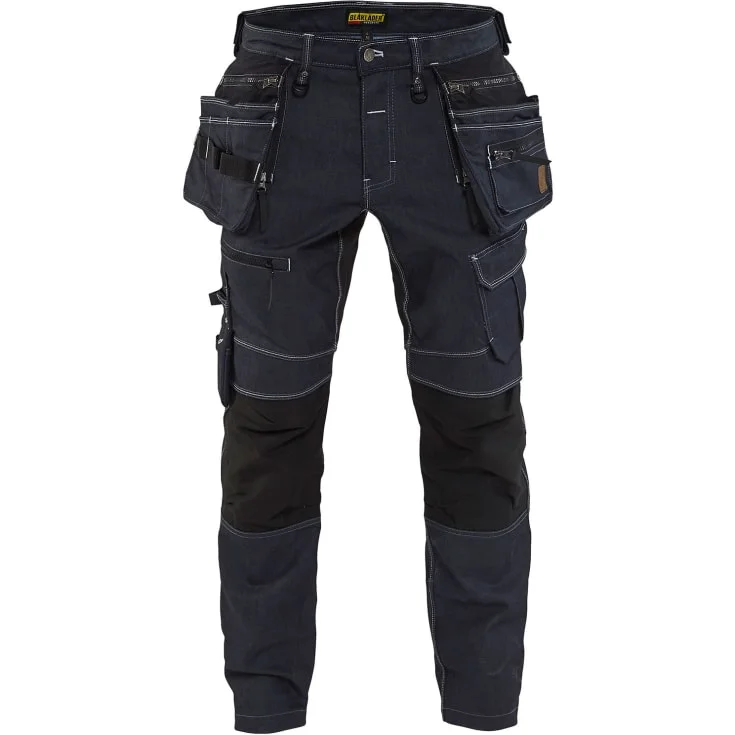 Blåkläder Workwear X1900 håndverkerbukser med 2-veis stretch, marineblå/sort, str. C152 | 1990-1141-8999_C152