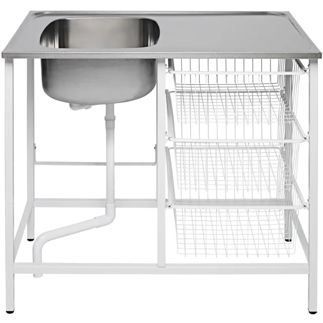 Contura CABM 10 RM stålbord, 100×60 cm, rustfritt stål/hvit | 0409080 Contura CABM 10 RM stålbord, 100×60 cm, rustfritt stål/hvit | 0409080