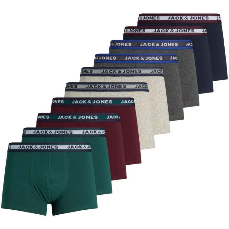 Jack & Jones Solid boxershorts 10-pak, mørkegrønn, str. S | 12189937-DarkGreyMel_S Jack & Jones Solid boxershorts 10-pak, mørkegrønn, str. S | 12189937-DarkGreyMel_S
