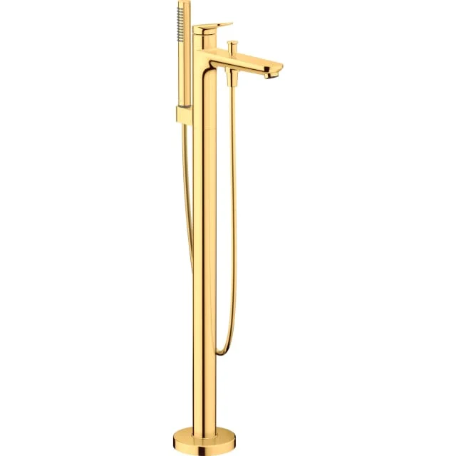 Duravit Wave badekarbatteri med dusjsett, polert gull | WA5250000034