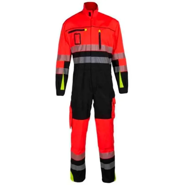 Bekken & Strøm Gjøvik kjeledress, HiVis kl 3, unisex, str. 54, rød/sort | 608840