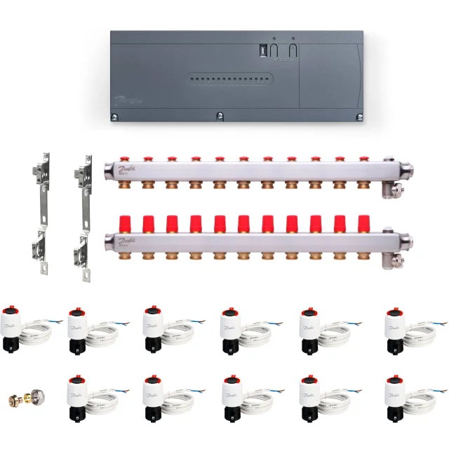 Danfoss Icon2 gulvvarmestyring, trådløs, 11 kretser | 460970535+11