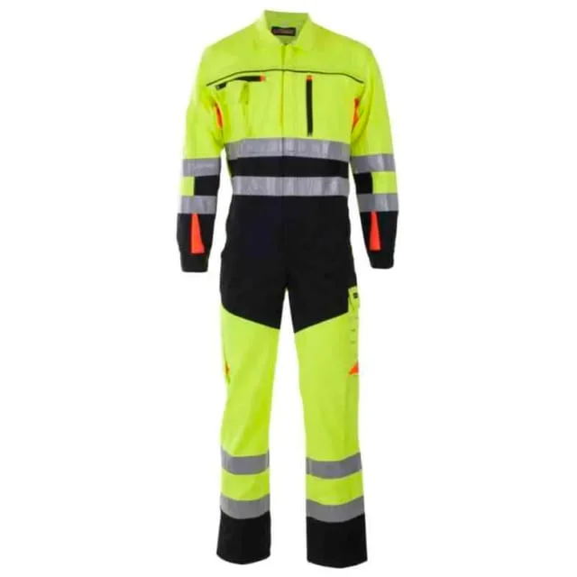 Bekken & Strøm Bergset kjeledress, HiVis kl.3, unisex, str. 60, gul/sort | 646614 Bekken & Strøm Bergset kjeledress, HiVis kl.3, unisex, str. 60, gul/sort | 646614
