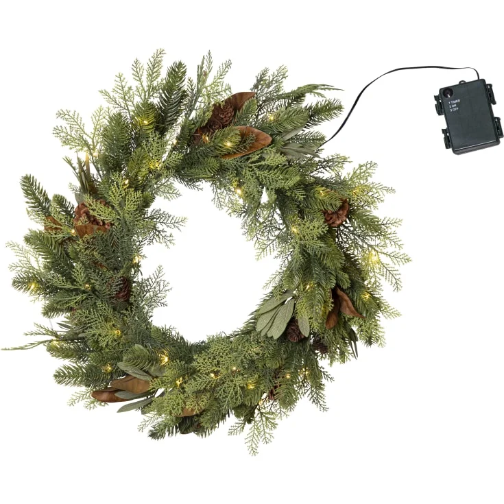 6 stk Star Trading Mixi utendørs julekrans med lys, batteri, Ø60 cm | 612-98 6 stk Star Trading Mixi utendørs julekrans med lys, batteri, Ø60 cm | 612-98