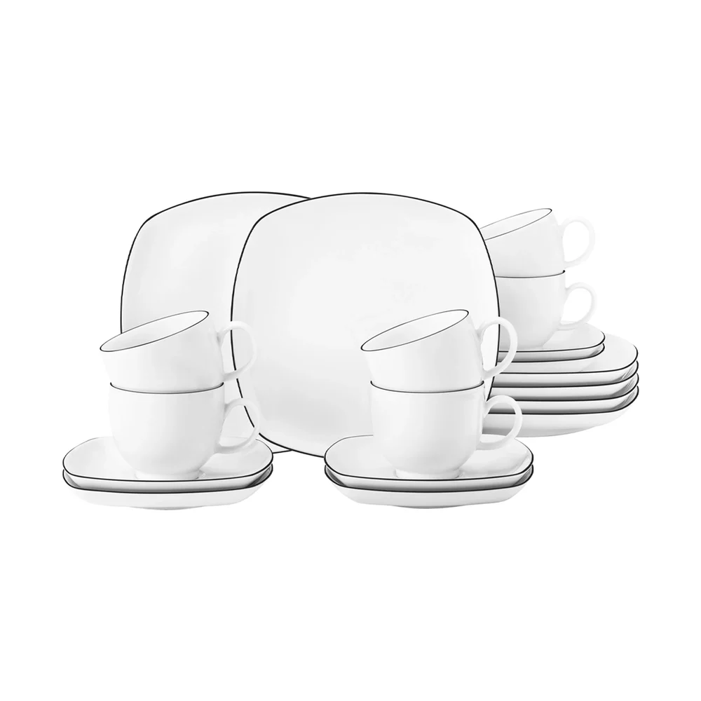 Lido black line kaffeservise kvadratisk 18 deler v:5364091