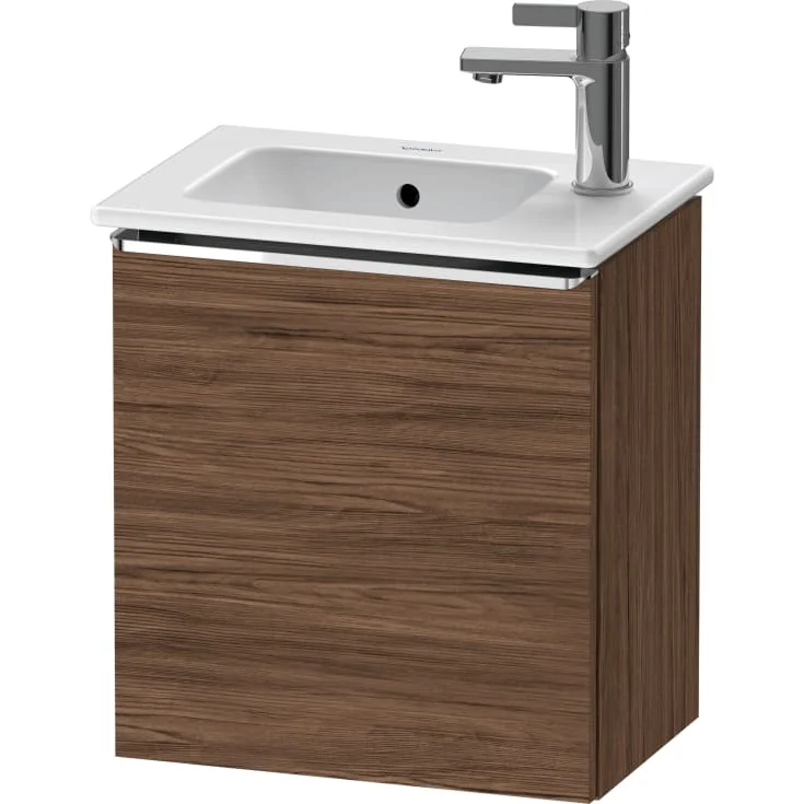 Duravit D-Neo servantskap, 41×27,4 cm, venstre, mørk valnøtt/krom | DE4259L10210000