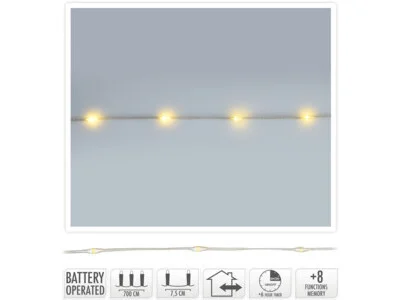 Lyslenke wire 96ledlys batteridrevet varmhvit 7m v:4507480