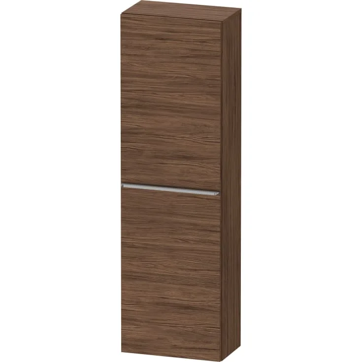 Duravit D-Neo høyskap, 40x132 cm, venstre, mørk valnøtt/stål | DE1318L70210000