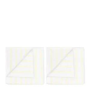 Arto gjestehåndkle 50x30 cm 2 stk hvit/gul tynne striper v:6494266