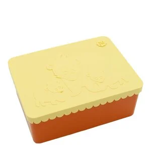 Matboks i plast treroms 7x14x19 cm Bjørn lys gul/oransje v:7964785