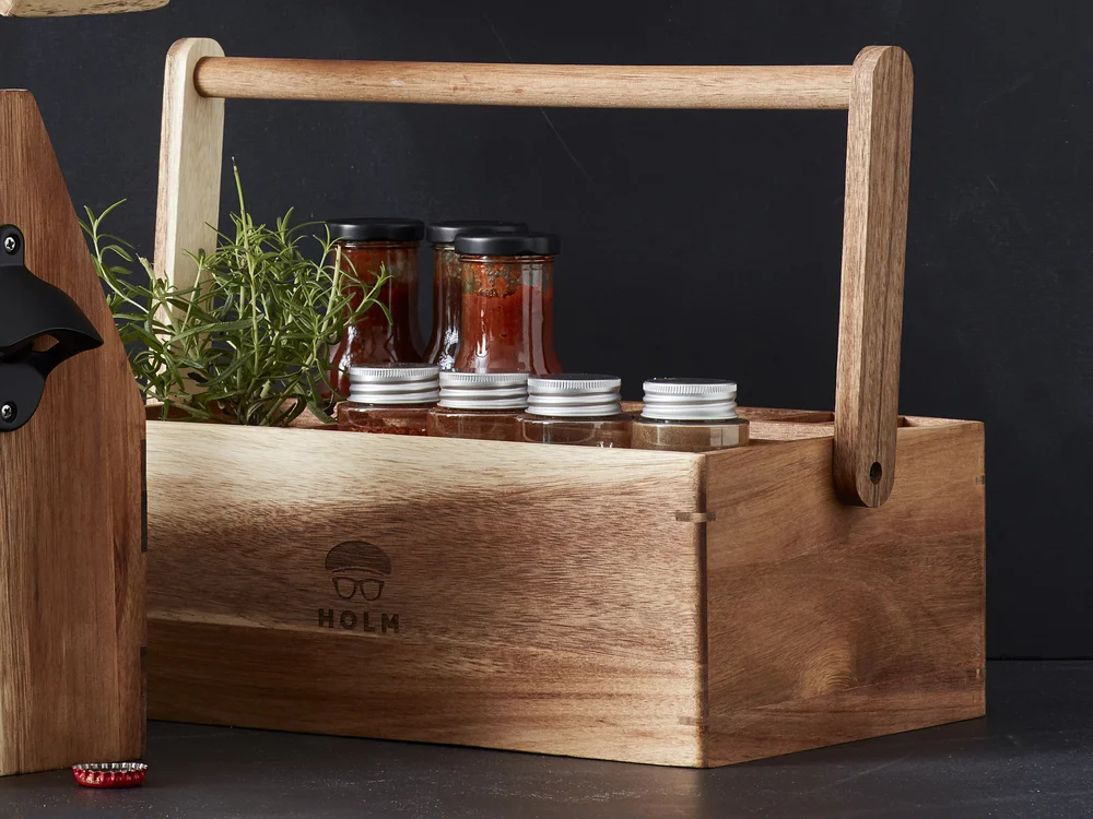 Redskapskasse i akasietre 36x22x28cm v:4852926