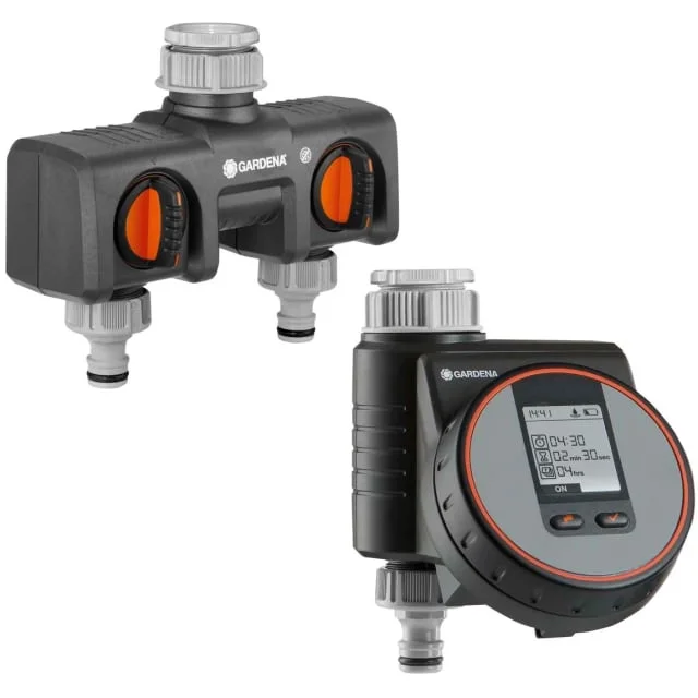 Gardena Flex vanningskontroll, to uttak, justerbar varighet | 01895-20 Gardena Flex vanningskontroll, to uttak, justerbar varighet | 01895-20