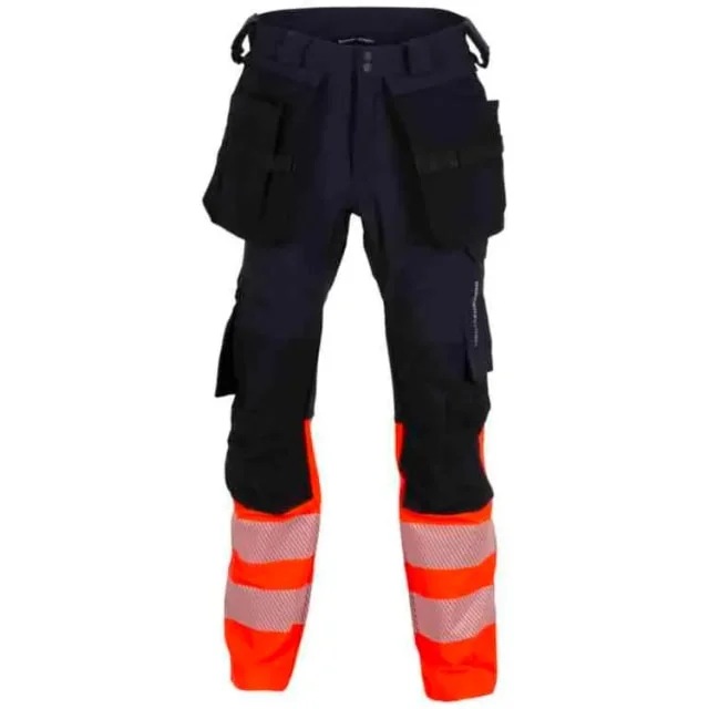 Bekken & Strøm Lillehammer 2.0 håndverksbukse, kl.1, unisex, str. C162, HiVis, sort/rød | 612227