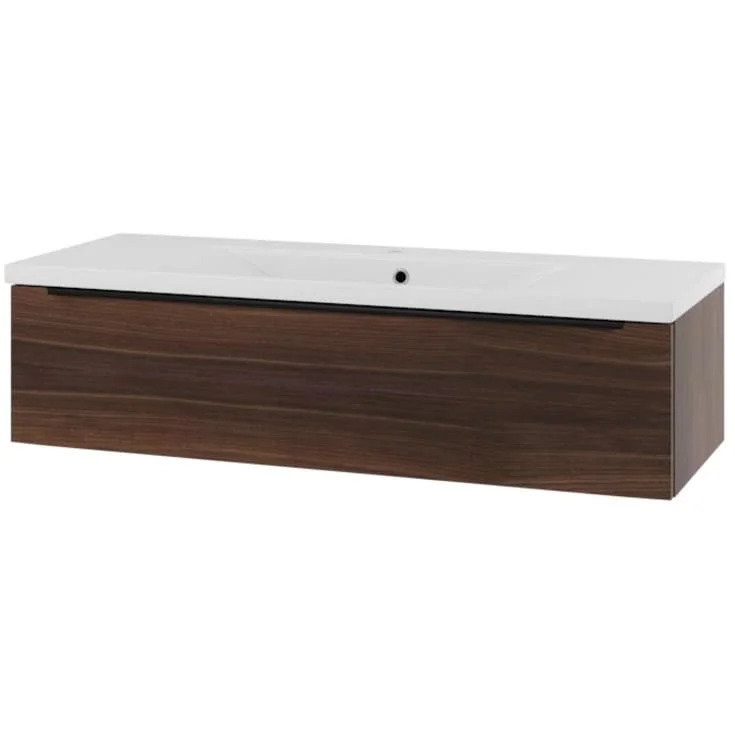 Linn Bad Mari servantskap, 1 skuff, 120x45,6x28,5 cm, senter, valnøtt | 1208121S