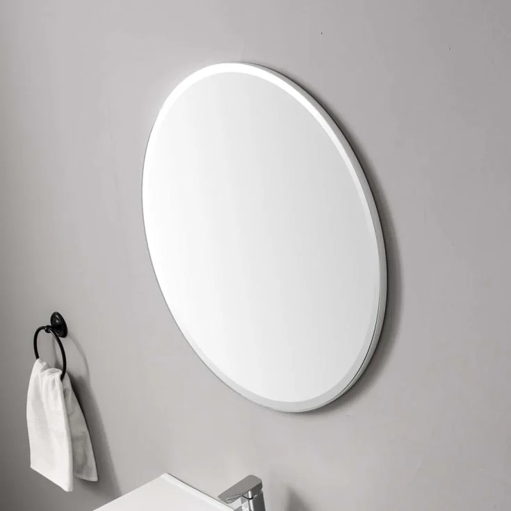 Bathlife Roa speil, 70x70x2 cm, uten lys, hvit | 40728136 Bathlife Roa speil, 70x70x2 cm, uten lys, hvit | 40728136