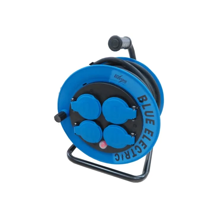 Blue Electric kabeltrommel med 4 uttak, 3×1,5 mm², 10 meter, Blå | KT10 Blue Electric kabeltrommel med 4 uttak, 3×1,5 mm², 10 meter, Blå | KT10