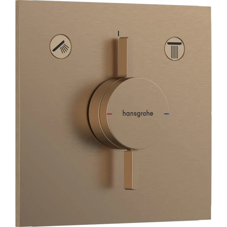 Hansgrohe DuoTurn E dusjbatteri, med 2 uttak, børstet bronse | 75417140 Hansgrohe DuoTurn E dusjbatteri, med 2 uttak, børstet bronse | 75417140