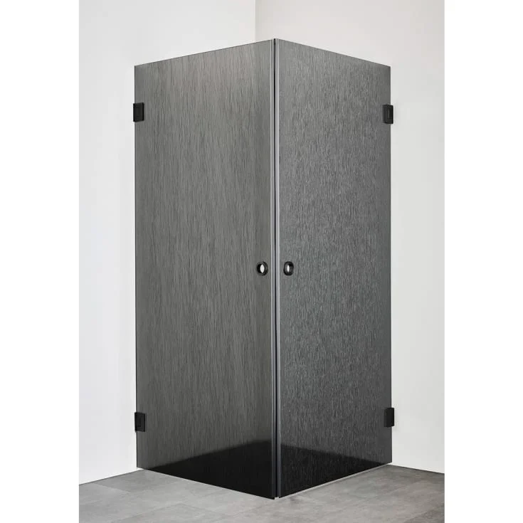Hafa Infinity dusjhjørne, 90x90 cm, styren glass, sort profil | 1451131