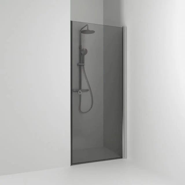 Svedbergs Skoga dusjnisje rett, 70 cm, røykfarget glass, alu matt profil | 60111370