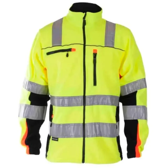 Bekken & Strøm Bergset fleecejakke, HiVis kl.3, unisex, str. 2XL, gul/sort | 646347 Bekken & Strøm Bergset fleecejakke, HiVis kl.3, unisex, str. 2XL, gul/sort | 646347