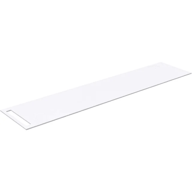 Korsbakken benkeplate med håndkleholder, 210x46,5 cm, hvit matt | 513402210