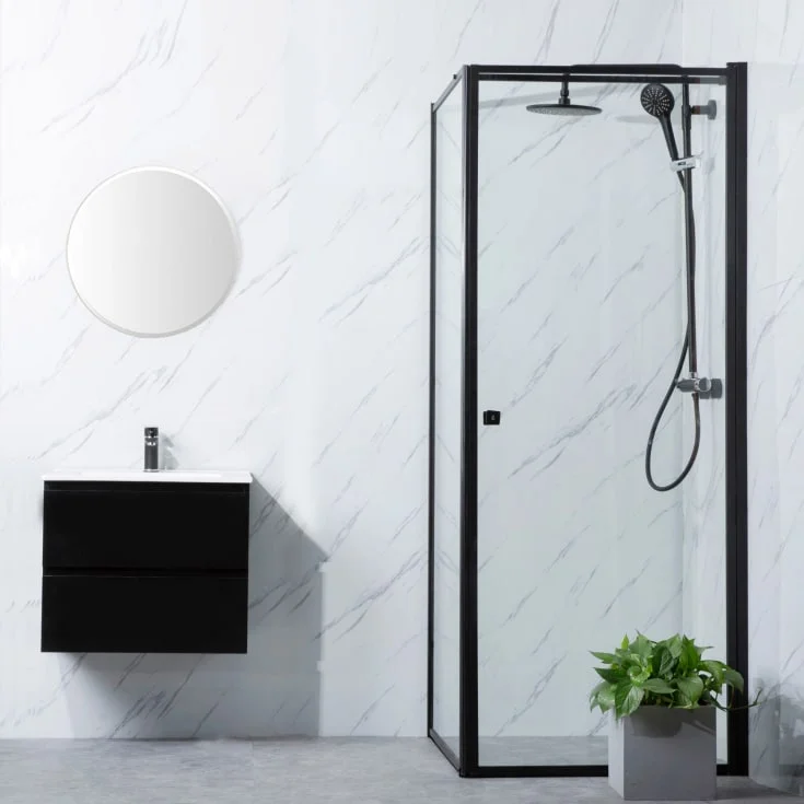 Bathlife Profil dusjhjørne 100x70 cm, klart glass, sort matt profil | 401053525