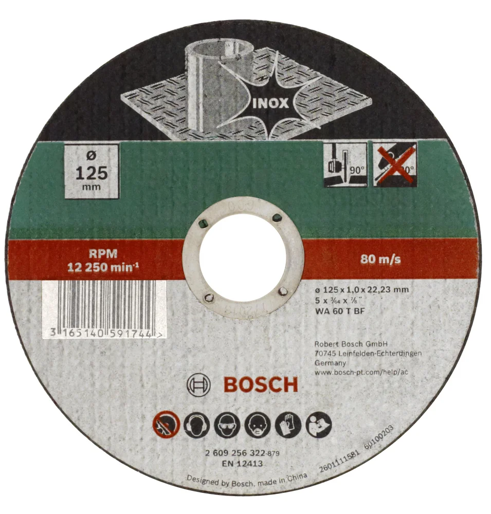 Kappeskive Inox 125×1,0mm rett v:7650930