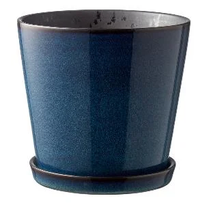 Blomsterpotte 14 cm mørk blå/svart v:4080624 Blomsterpotte 14 cm mørk blå/svart v:4080624