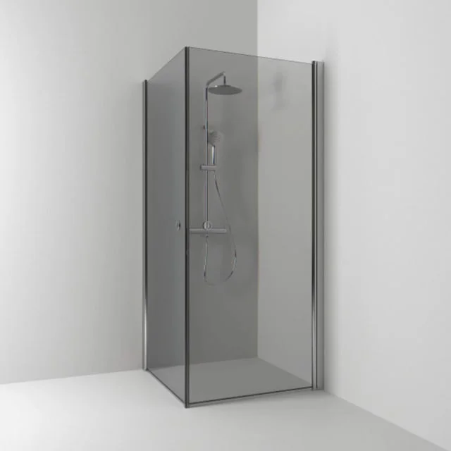 Svedbergs Skoga dusjhjørne rett, 100x90 cm, røykfarget glass, alu matt profil | 63511391