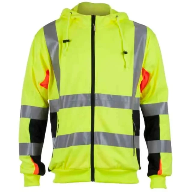Bekken & Strøm Bergset hettejakke, HiVis kl.3, unisex, str. L, gul/sort | 646397 Bekken & Strøm Bergset hettejakke, HiVis kl.3, unisex, str. L, gul/sort | 646397