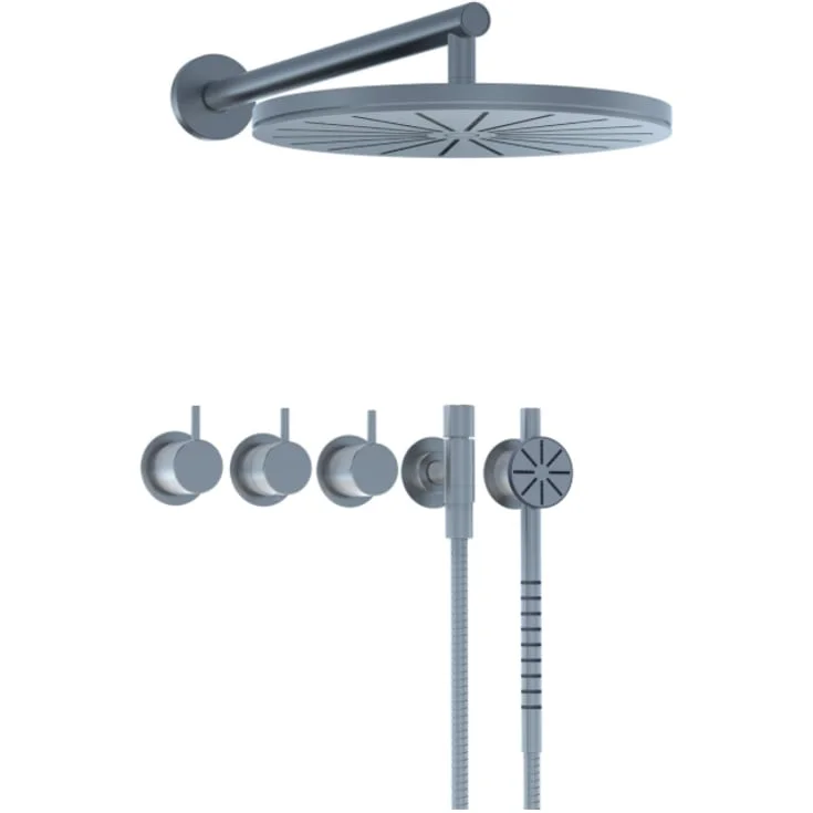 Vola 5471S-061 dusjtermostat, med hode- og hånddusj, messing natur | 5471S-061-19 Vola 5471S-061 dusjtermostat, med hode- og hånddusj, messing natur | 5471S-061-19