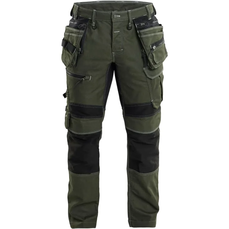 Blåkläder Workwear X1900 håndverkerbukser med 2-veis stretch, grønn/sort, str. C58 | 1990-1141-4298_C58