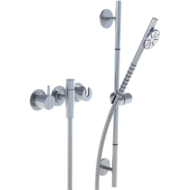 Vola 2171S-T65 dusjbatteri, med dusjsett, messing natur | 2171S-T65-19