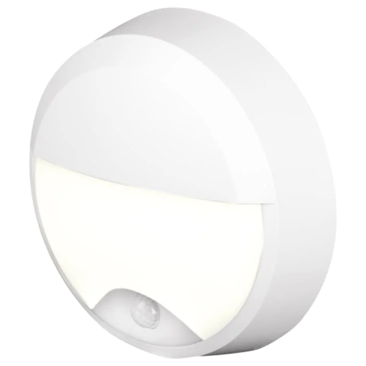 4lite Pylus Round utelys vegg med sensor, halvskjerm, hvit | 4L2/3219/PIR 4lite Pylus Round utelys vegg med sensor, halvskjerm, hvit | 4L2/3219/PIR