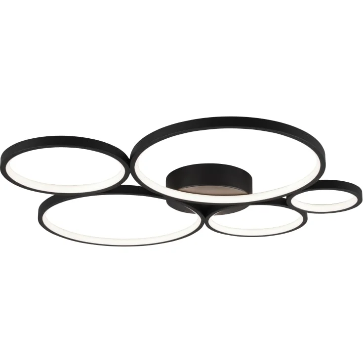 Trio Lighting Rondo taklampe, svart, 59 cm | 622610532