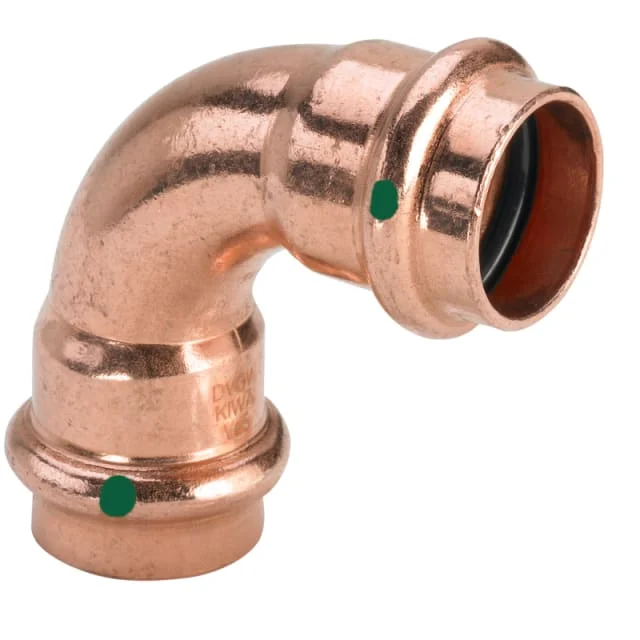 Viega Profipress bøying, 90°, tappevann, varme, muffe/muffe, 15 mm | 291501